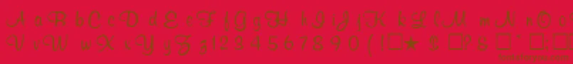 RosertasRegular Font – Brown Fonts on Red Background