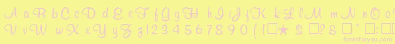 RosertasRegular Font – Pink Fonts on Yellow Background