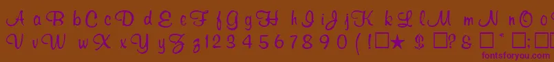RosertasRegular-fontti – violetit fontit ruskealla taustalla