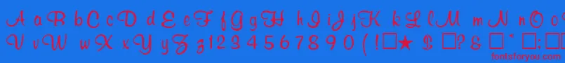 RosertasRegular Font – Red Fonts on Blue Background