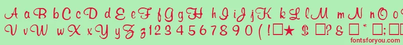 RosertasRegular Font – Red Fonts on Green Background