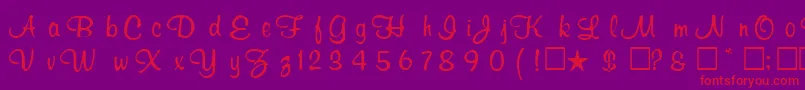 RosertasRegular Font – Red Fonts on Purple Background