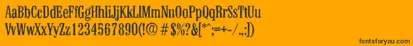 Шрифт ColonelantiqueRegular – чёрные шрифты на оранжевом фоне