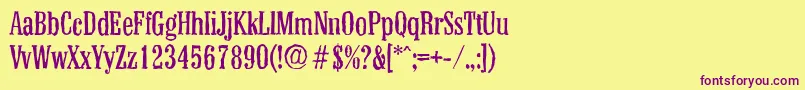 ColonelantiqueRegular Font – Purple Fonts on Yellow Background