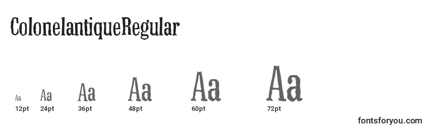 ColonelantiqueRegular Font Sizes