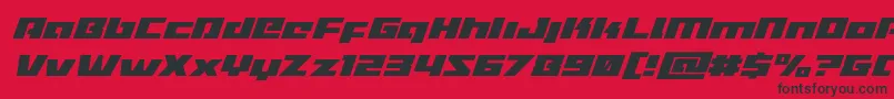 Turbochargesuperital-fontti – mustat fontit punaisella taustalla