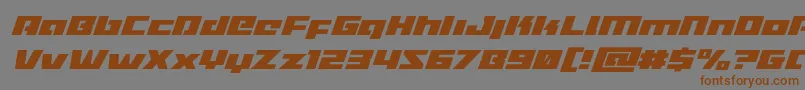 Turbochargesuperital-Schriftart – Braune Schriften auf grauem Hintergrund