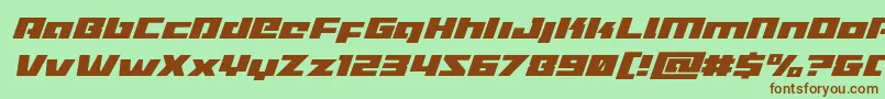 Turbochargesuperital-Schriftart – Braune Schriften auf grünem Hintergrund
