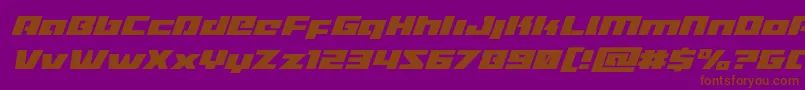 フォントTurbochargesuperital – 紫色の背景に茶色のフォント