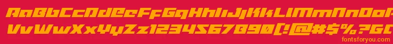 Шрифт Turbochargesuperital – оранжевые шрифты на красном фоне