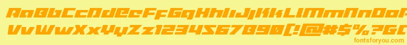 Czcionka Turbochargesuperital – pomarańczowe czcionki na żółtym tle