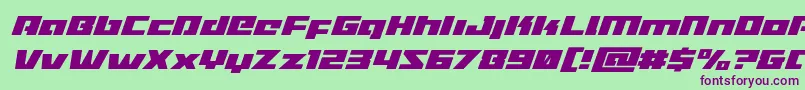 Turbochargesuperital-Schriftart – Violette Schriften auf grünem Hintergrund