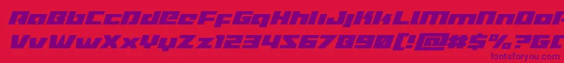 フォントTurbochargesuperital – 赤い背景に紫のフォント