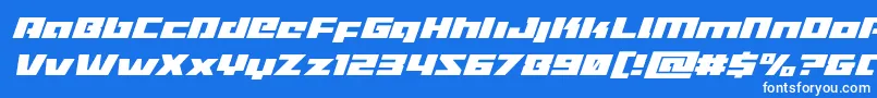 Turbochargesuperital Font – White Fonts on Blue Background