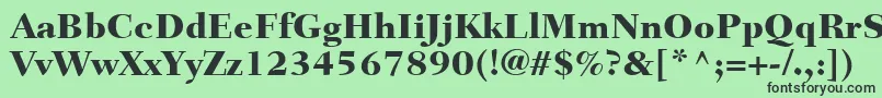 フォントFairfieldLt85Heavy – 緑の背景に黒い文字