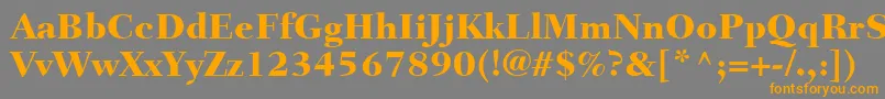 フォントFairfieldLt85Heavy – オレンジの文字は灰色の背景にあります。