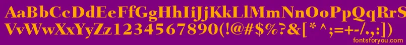 FairfieldLt85Heavy Font – Orange Fonts on Purple Background