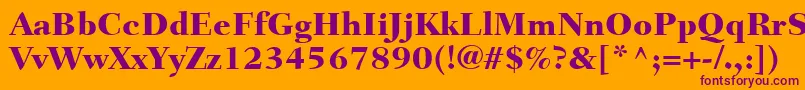 FairfieldLt85Heavy Font – Purple Fonts on Orange Background