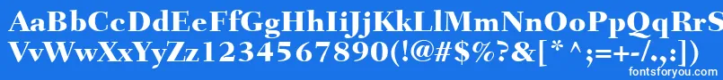 フォントFairfieldLt85Heavy – 青い背景に白い文字