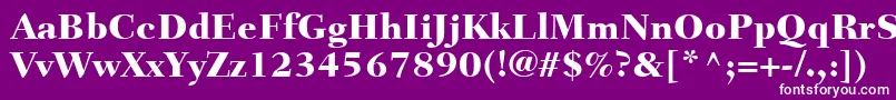 フォントFairfieldLt85Heavy – 紫の背景に白い文字