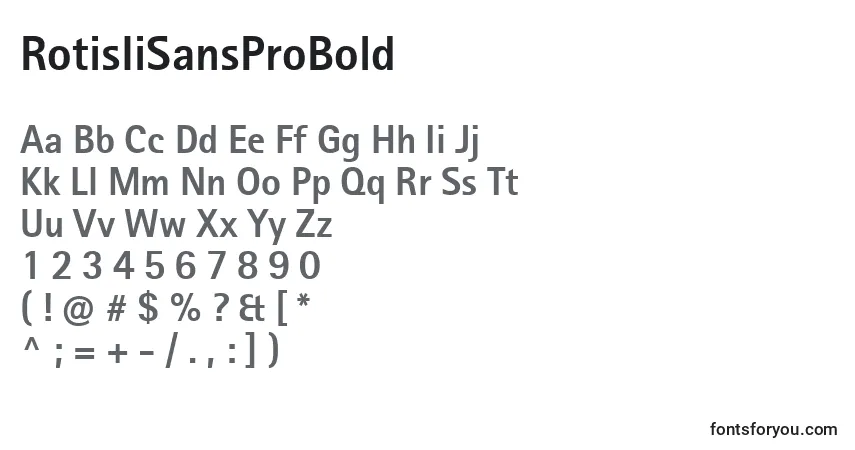 Schriftart RotisIiSansProBold – Alphabet, Zahlen, spezielle Symbole