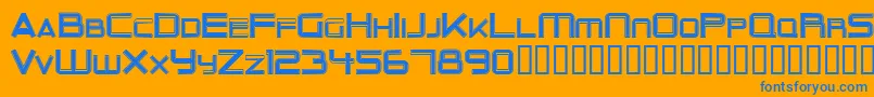 フォントOuterLimits – オレンジの背景に青い文字