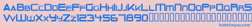 フォントOuterLimits – ピンクの背景に青い文字