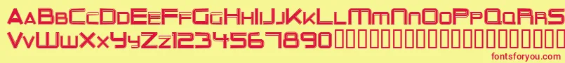 OuterLimits Font – Red Fonts on Yellow Background