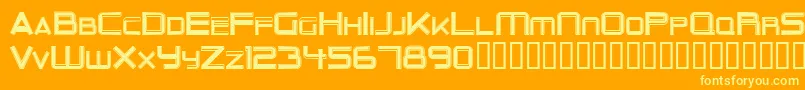 OuterLimits Font – Yellow Fonts on Orange Background