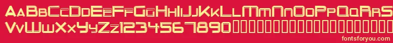 OuterLimits Font – Yellow Fonts on Red Background