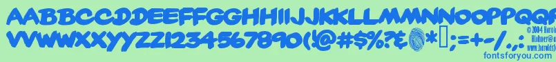 Yardsale Font – Blue Fonts on Green Background