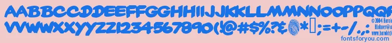 Yardsale Font – Blue Fonts on Pink Background