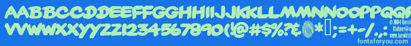 Yardsale Font – Green Fonts on Blue Background