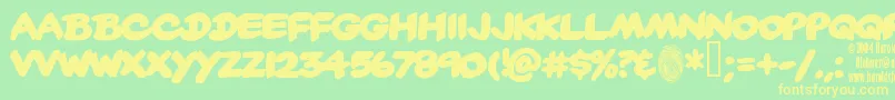 Yardsale Font – Yellow Fonts on Green Background