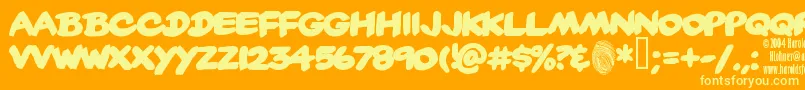 フォントYardsale – オレンジの背景に黄色の文字