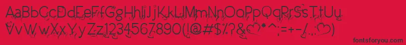 DreamLoveValentineLight Font – Black Fonts on Red Background