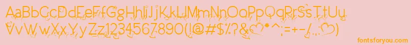 DreamLoveValentineLight Font – Orange Fonts on Pink Background