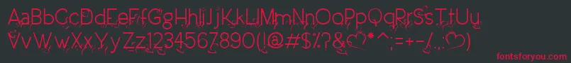 DreamLoveValentineLight Font – Red Fonts on Black Background