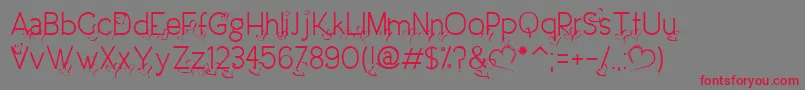 DreamLoveValentineLight Font – Red Fonts on Gray Background