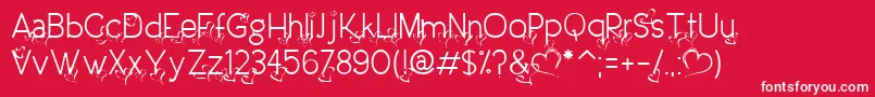 DreamLoveValentineLight Font – White Fonts on Red Background