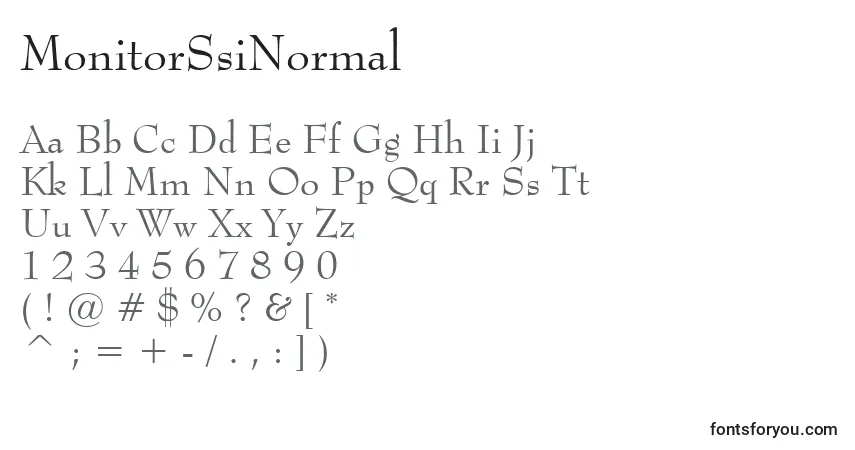 A fonte MonitorSsiNormal – alfabeto, números, caracteres especiais