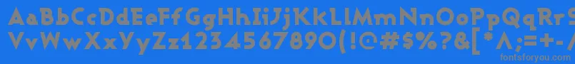 フォントAshbyBlack – 青い背景に灰色の文字