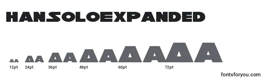 Размеры шрифта HanSoloExpanded