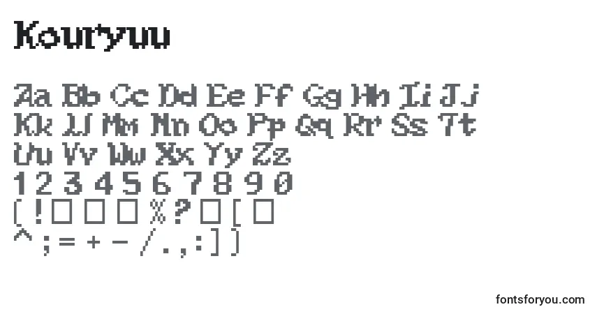 Kouryuu (68791) Font – alphabet, numbers, special characters
