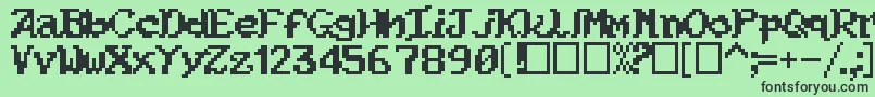 Kouryuu Font – Black Fonts on Green Background