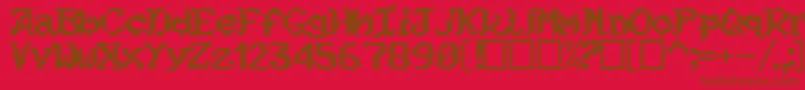 Kouryuu Font – Brown Fonts on Red Background