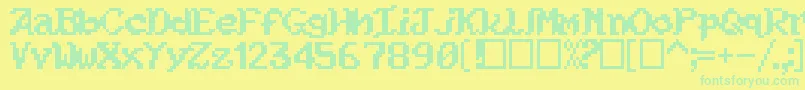 Kouryuu Font – Green Fonts on Yellow Background
