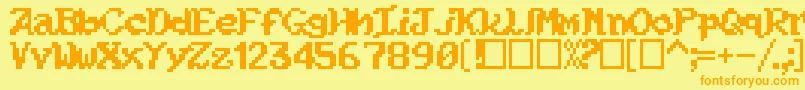 Kouryuu Font – Orange Fonts on Yellow Background