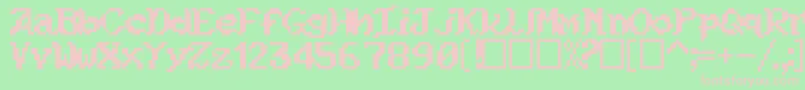 Kouryuu Font – Pink Fonts on Green Background