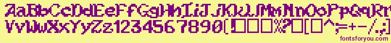 Kouryuu Font – Purple Fonts on Yellow Background